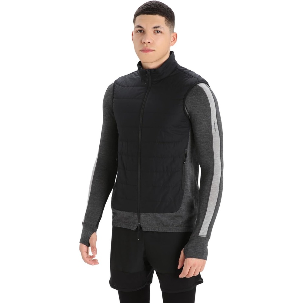 Icebreaker NWT Men's‎ MerinoLOFT Vest Black Full Zip Outdoor- Size Large